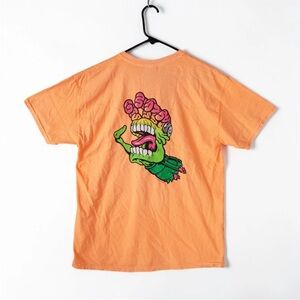 Santa Cruz Skateboards x Mars Attacks T-shirt Mens L Orange Skateboard Movie Tee